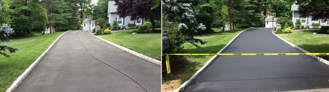 Titan Mountainside Driveway Sealing Before and After